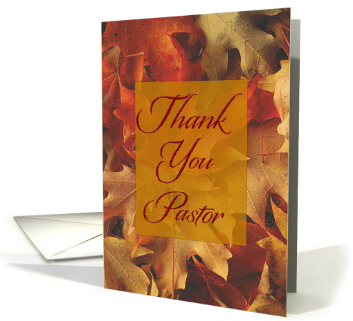 Pastor Thank You Colorful Leaves card (1883384)