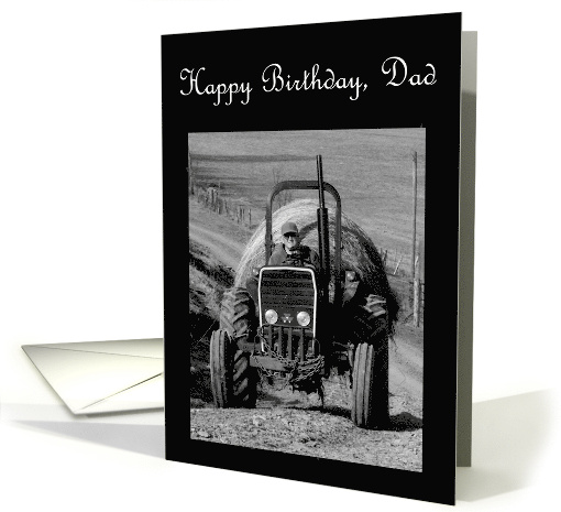 Happy Birthday Dad Farmer on Tractor card (246883)