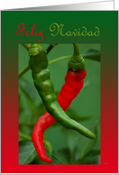 Feliz Navidad Red Green Cayenne Pepper card