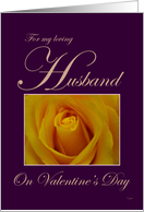 Husband Yellow Rosebud Dark Purple Background card