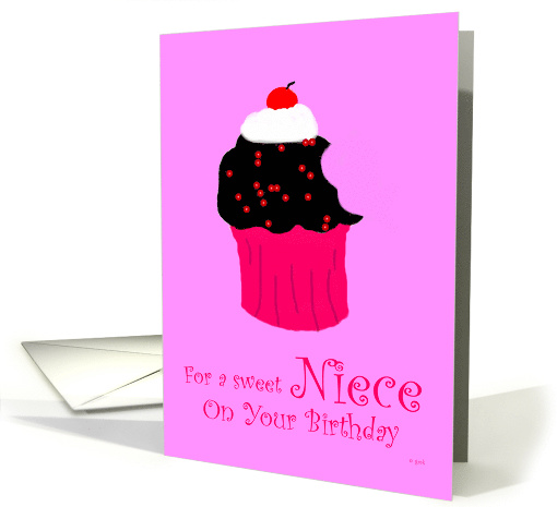 Niece Birthday Cupcake with Bite Taken card (344804)