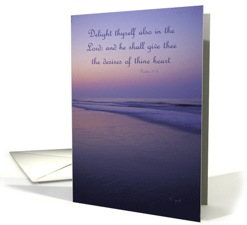 Friendship Religious Psalm 37:4 Beach Sunrise card (374709)
