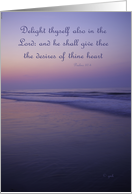 Friendship Religious Psalm 37:4 Beach Sunrise card