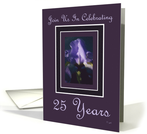 25th Anniversary Invitation Purple Iris card (385646)