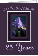 25th Anniversary Invitation: purple iris card