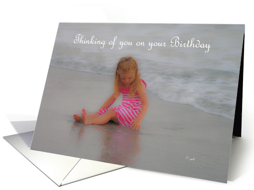Birthday Thinking of You Child Sitting in Surf card (457053)
