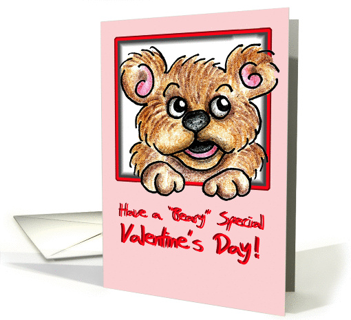 Window Bear Valentine card (134942)