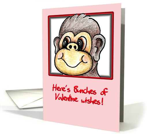 Window Monkey Valentine card (134952)