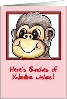 Window Monkey Valentine card