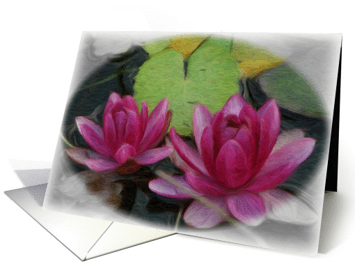 Pink Water Lillies card (254339)