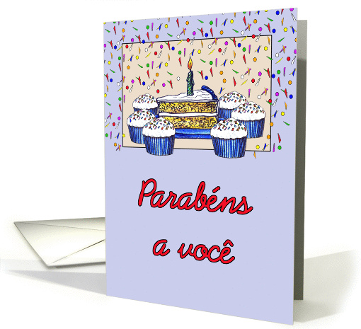 Cupcake Birthday-Brazilian card (255298)