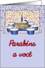 Cupcake Birthday-Brazilian card