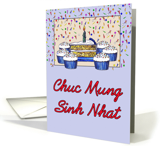 Cupcake Birthday-Vietnamese card (255308)