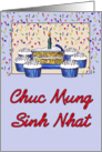 Cupcake Birthday-Vietnamese card