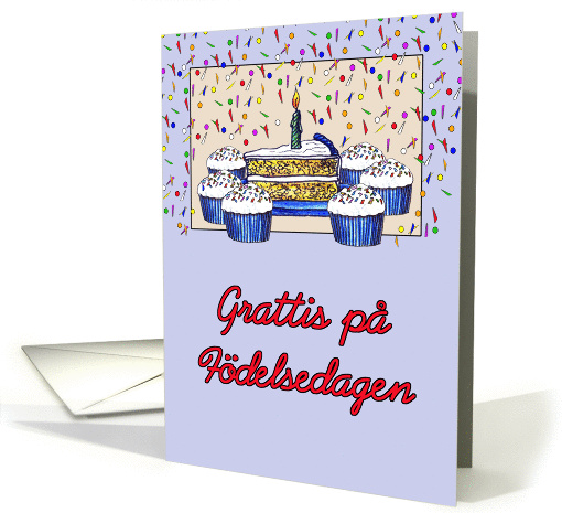 Cupcake Birthday-Swedish card (255310)
