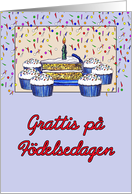 Cupcake Birthday-Swedish card