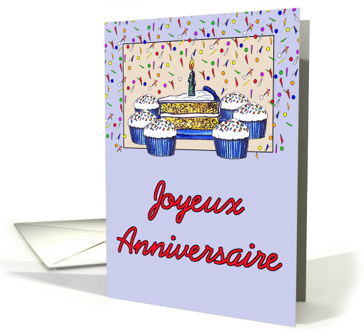 Cupcake Birthday-French card (255332)