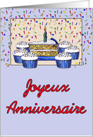 Cupcake Birthday-French card