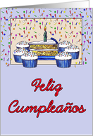Cupcake Birthday-Spanish card