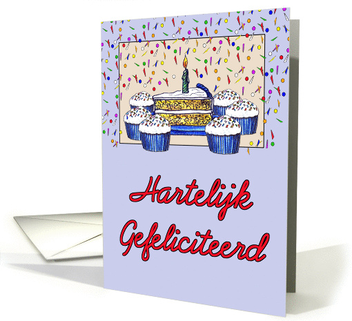 Cupcake Birthday-Dutch card (255340)