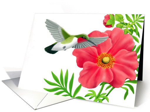 Ruby Throated Hummingbird card (201482)
