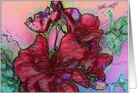 Red geranium card