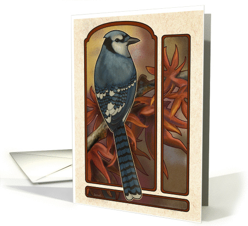 BlueJay in Fall card (142136)