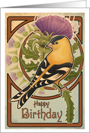 The Goldfinch and Thistle - Birthday card