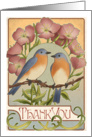 Bluebirds and Primrose - Thankyou Card