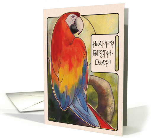 Scarlet Macaw - Birthday card (160464)