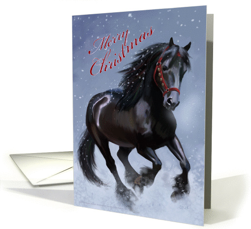 Snow Friesian card (293017)