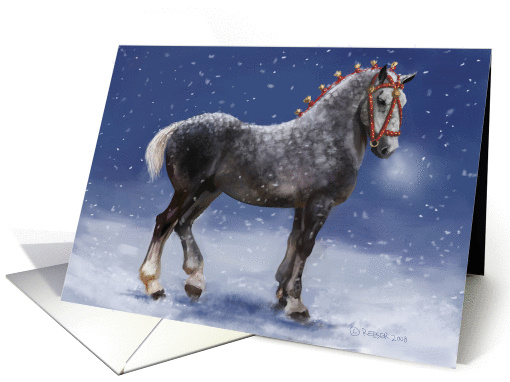 Winter Percheron card (299735)