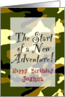 Start of a New Adventure! Joshua - Camo card