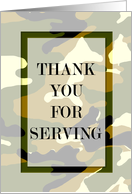Thank You For Serving card
