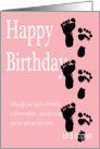 Happy Birthday Triplet - Footprints card