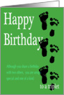 Happy Birthday Triplet - Footprints card