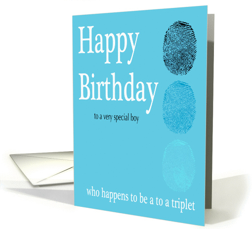 Happy Birthday Triplet - Footprints card (214966)