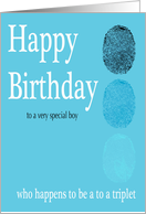 Happy Birthday Triplet - Footprints card