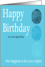 Happy Birthday Triplet - Footprints card