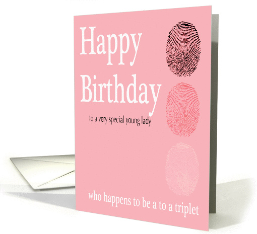 Happy Birthday Triplet - Footprints card (214970)