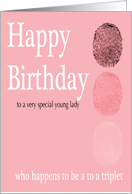 Happy Birthday Triplet - Footprints card