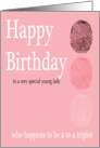 Happy Birthday Triplet - Footprints card