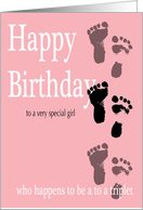 Happy Birthday Triplet - Footprints card