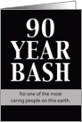 Birthday Invitation - 90 Year Bash (Male) card