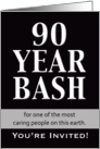 Birthday Invitation - 90 Year Bash (General) card