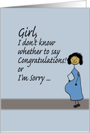 Congrats/Sorry - Pregnancy card