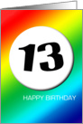 Rainbow birthday - 13 card