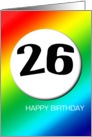 Rainbow birthday - 26 card