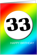 Rainbow birthday - 33 card