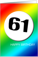 Rainbow birthday - 61 card